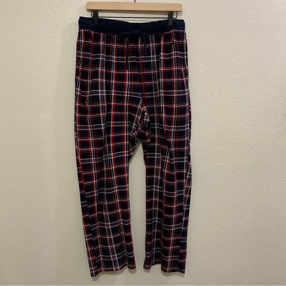 Nautica Flannel Pajama Pants Men’s M Red White Blue Plaid Pockets. - Picture 6 of 13